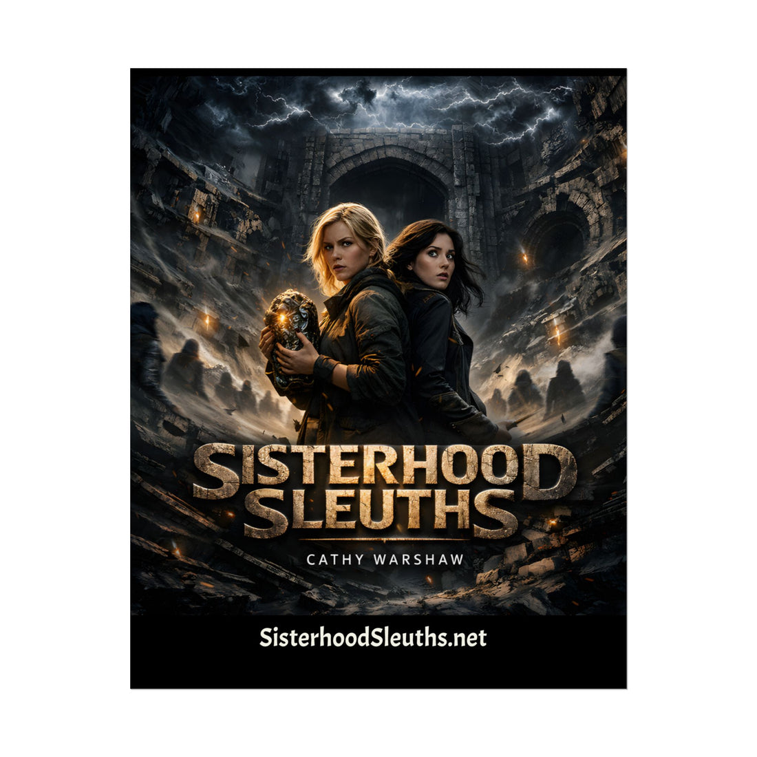 "Sisterhood Sleuths" Action Adventure Book Poster