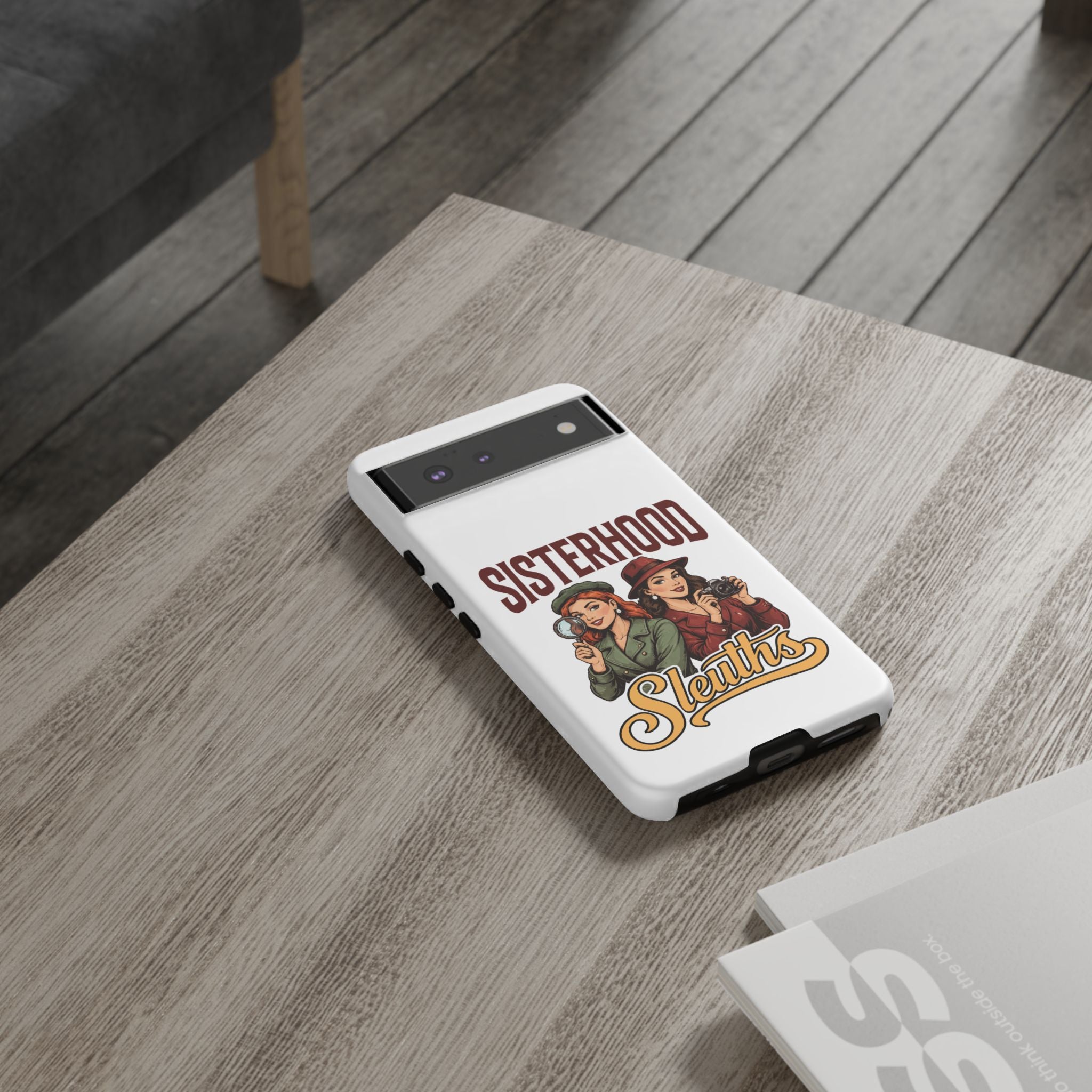 Sisterhood Sleuths Phone Case — Vintage Detective Duo Protective Cover