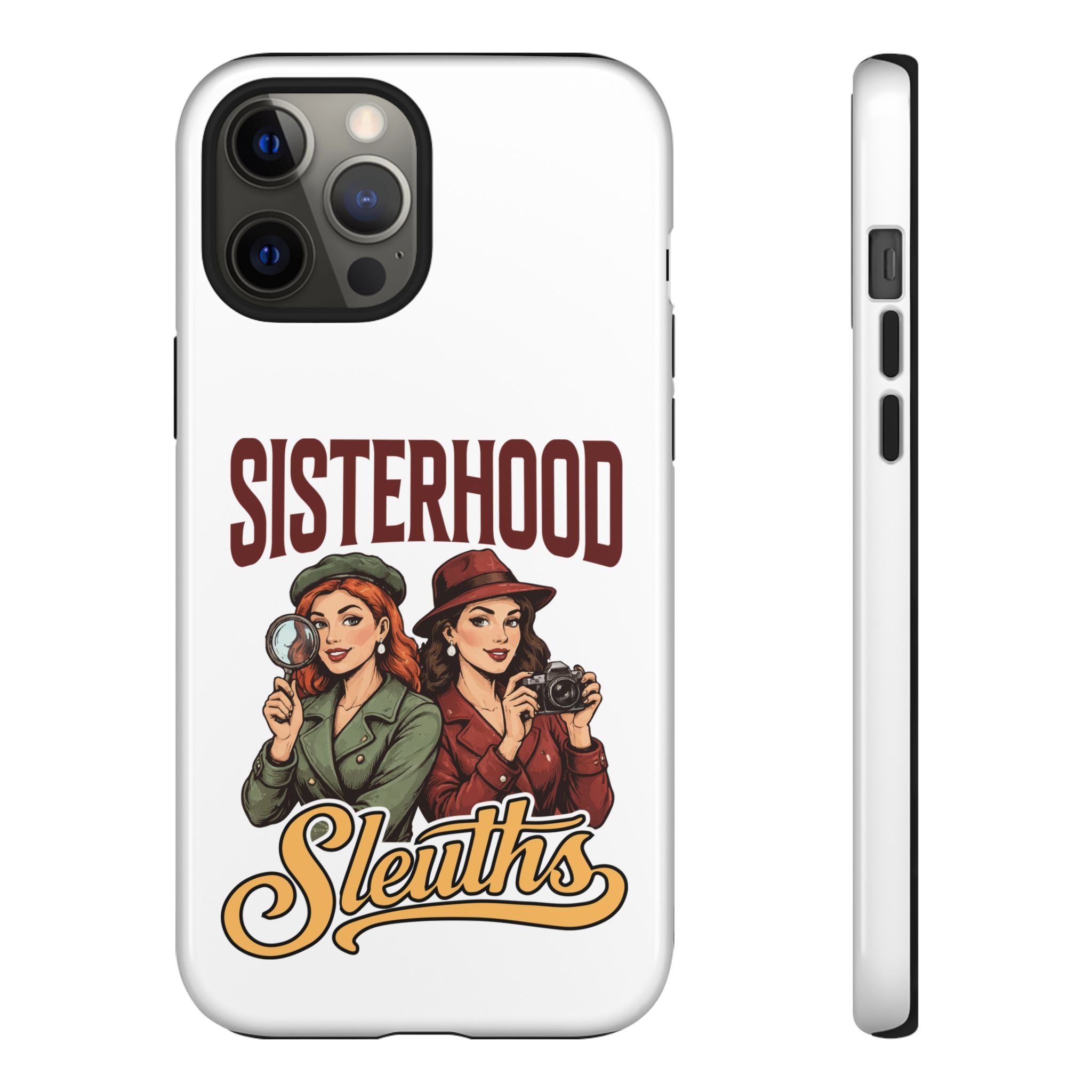 Sisterhood Sleuths Phone Case — Vintage Detective Duo Protective Cover