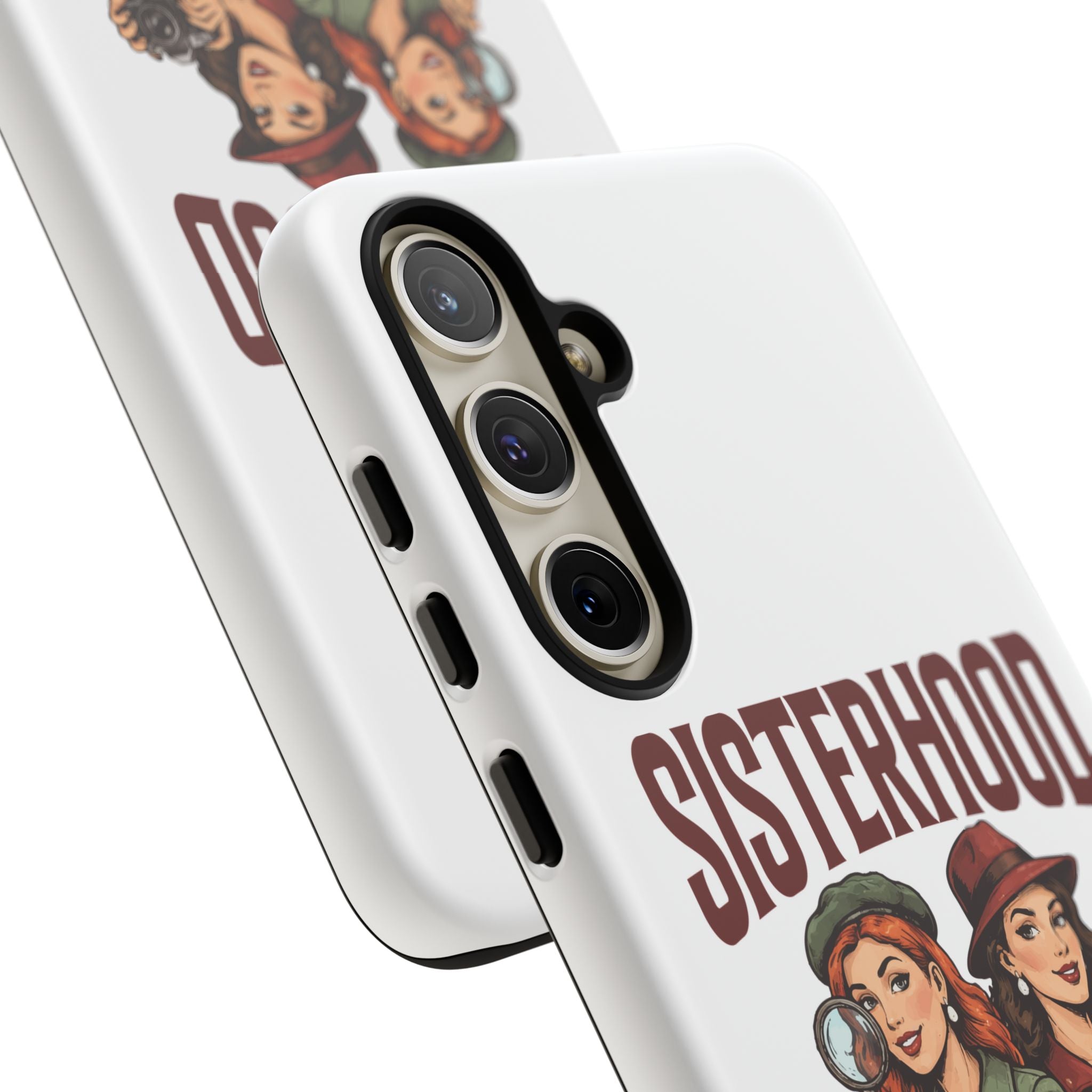 Sisterhood Sleuths Phone Case — Vintage Detective Duo Protective Cover