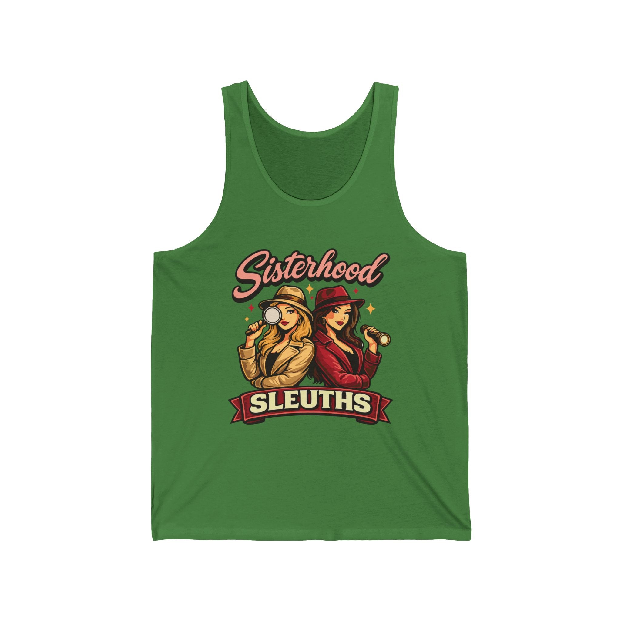 Sisterhood Sleuths Tank Top – Vintage Female Detective Graphic Tank