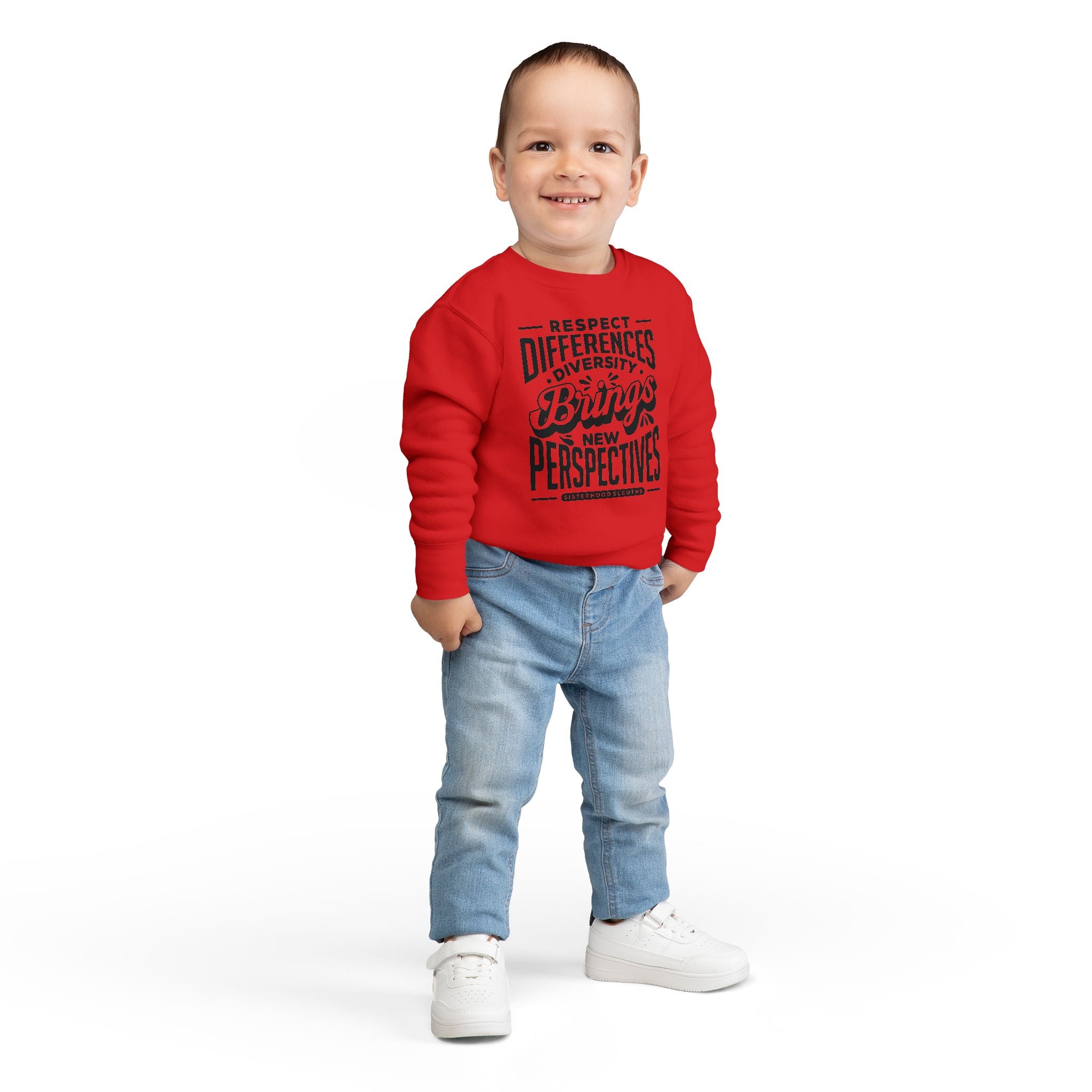 Toddler Sweatshirt - "Respect Differences, Diversity Brings New Perspectives" Inspirational Kids Pullover