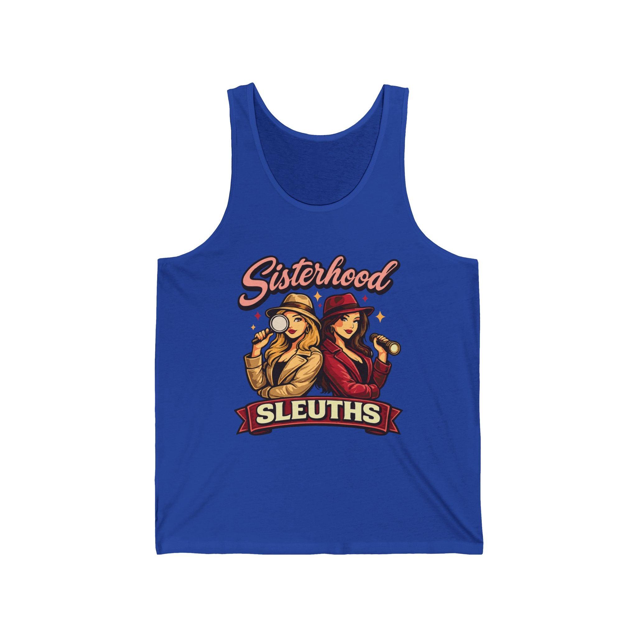 Sisterhood Sleuths Tank Top – Vintage Female Detective Graphic Tank