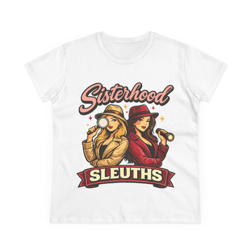 Sisterhood Sleuths Women's Tee — Retro Detective Graphic Shirt