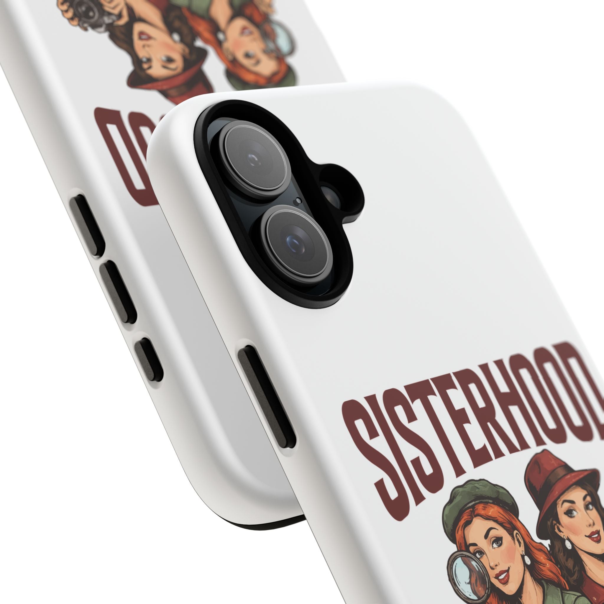 Sisterhood Sleuths Phone Case — Vintage Detective Duo Protective Cover