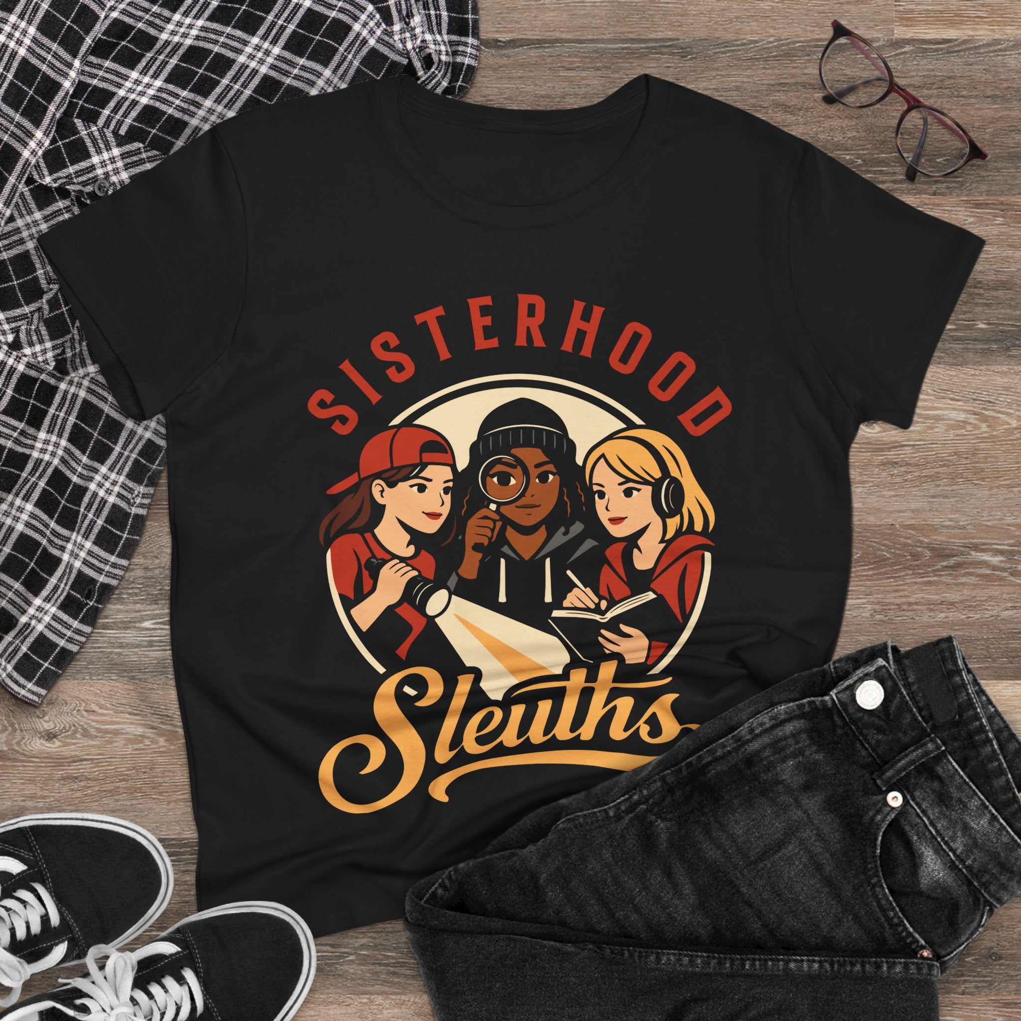 Sisterhood Sleuths Women's Tee — Mystery Book Club Graphic Shirt