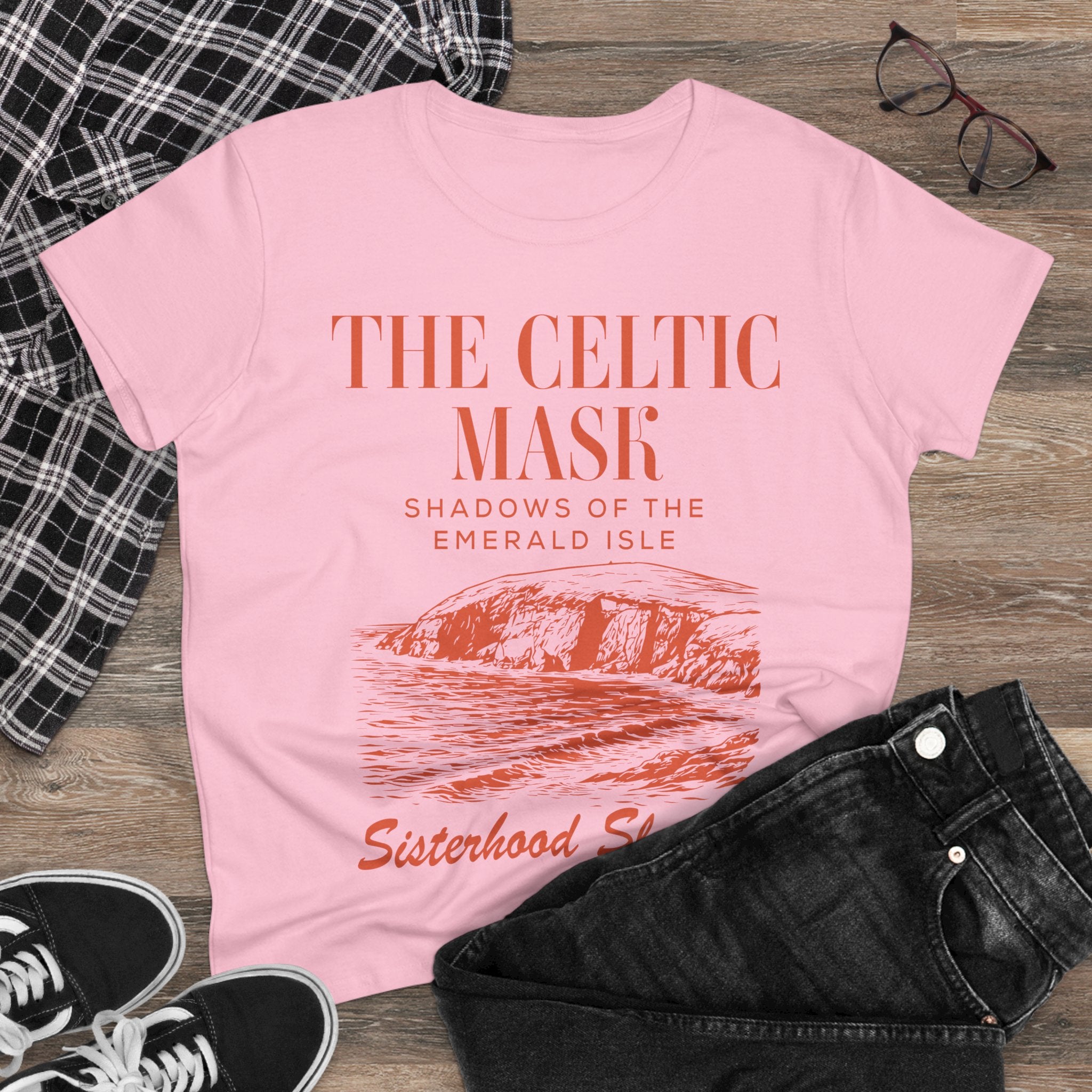 The Celtic Mask Tee — "Sisterhood Sleuths" Irish Mystery Graphic Shirt