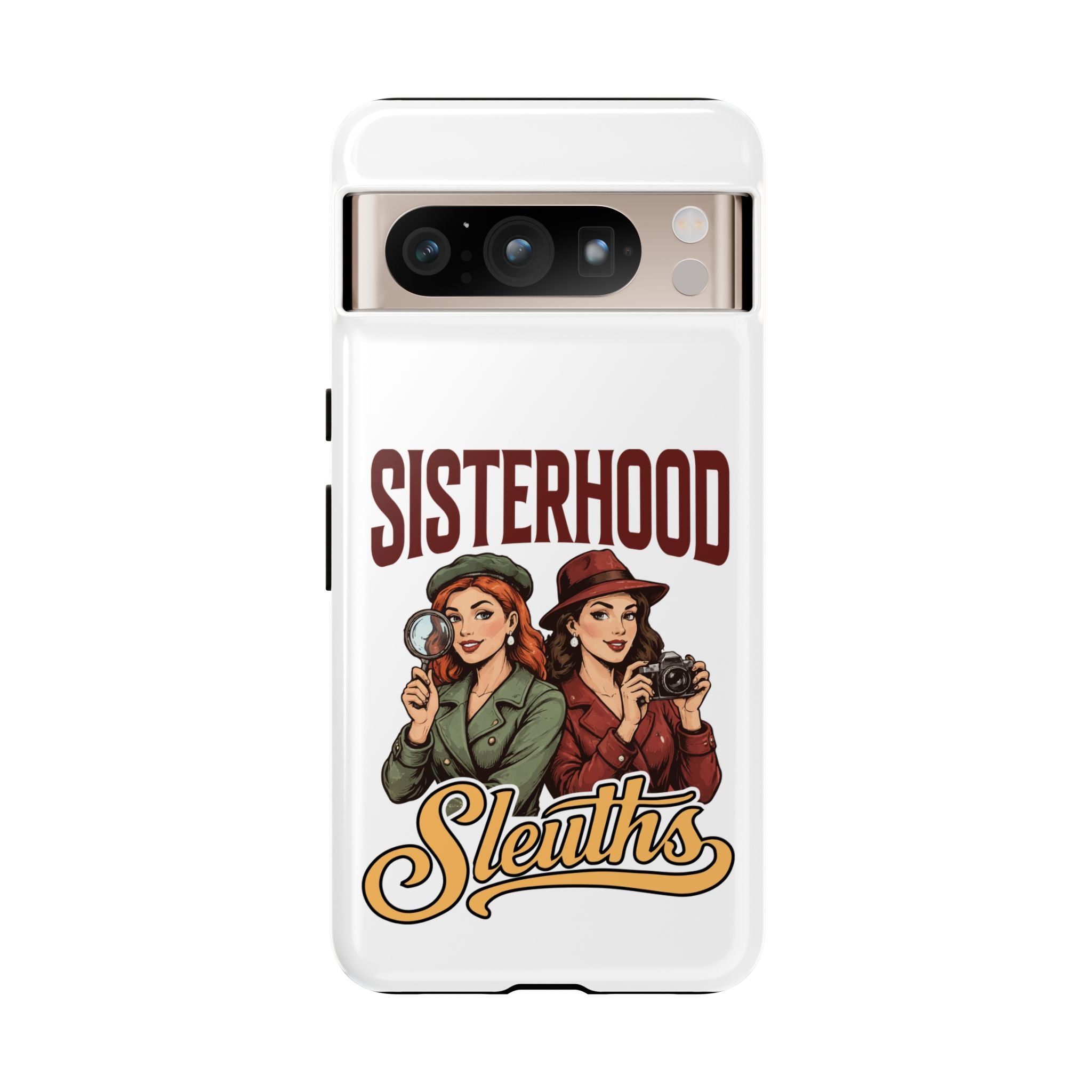 Sisterhood Sleuths Phone Case — Vintage Detective Duo Protective Cover