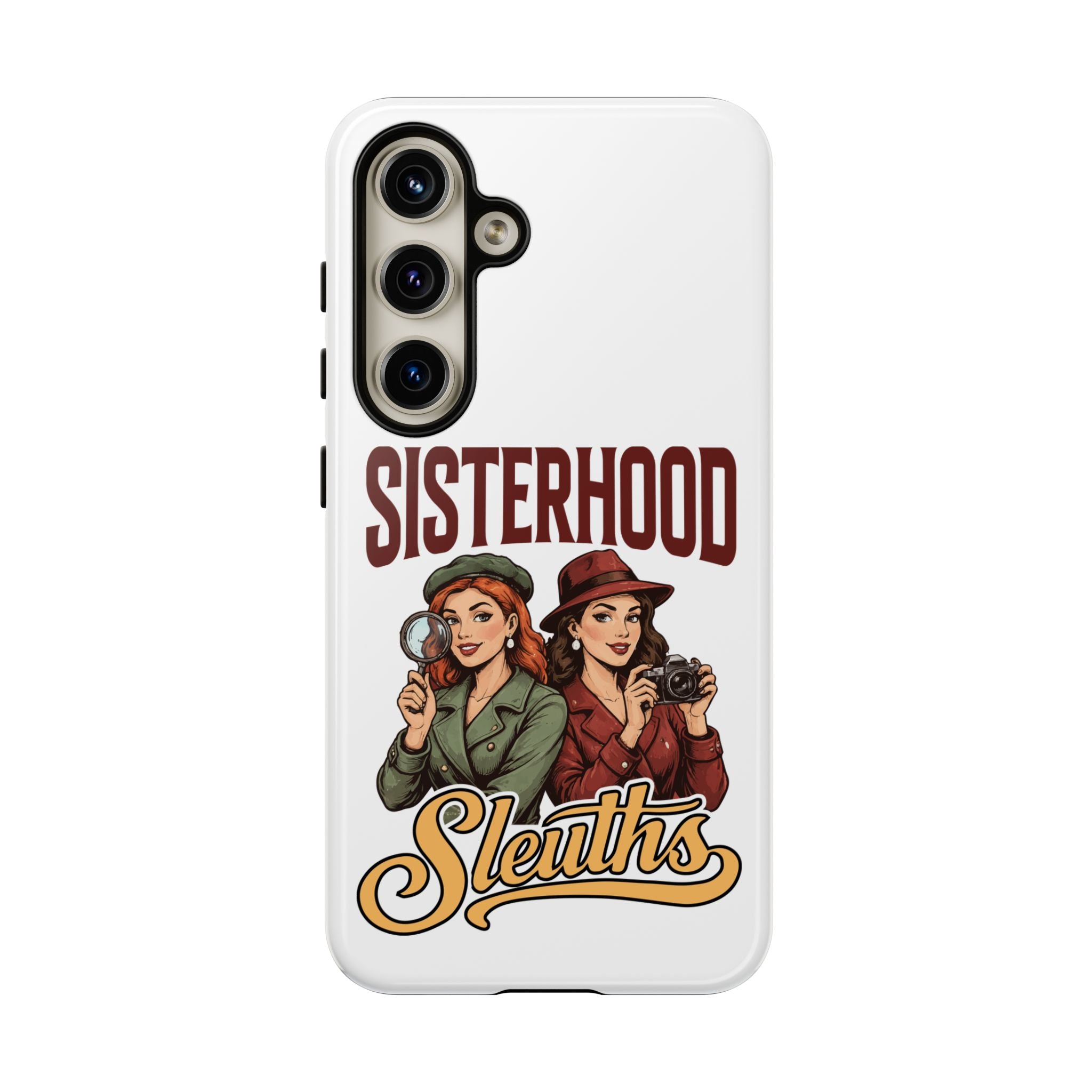 Sisterhood Sleuths Phone Case — Vintage Detective Duo Protective Cover