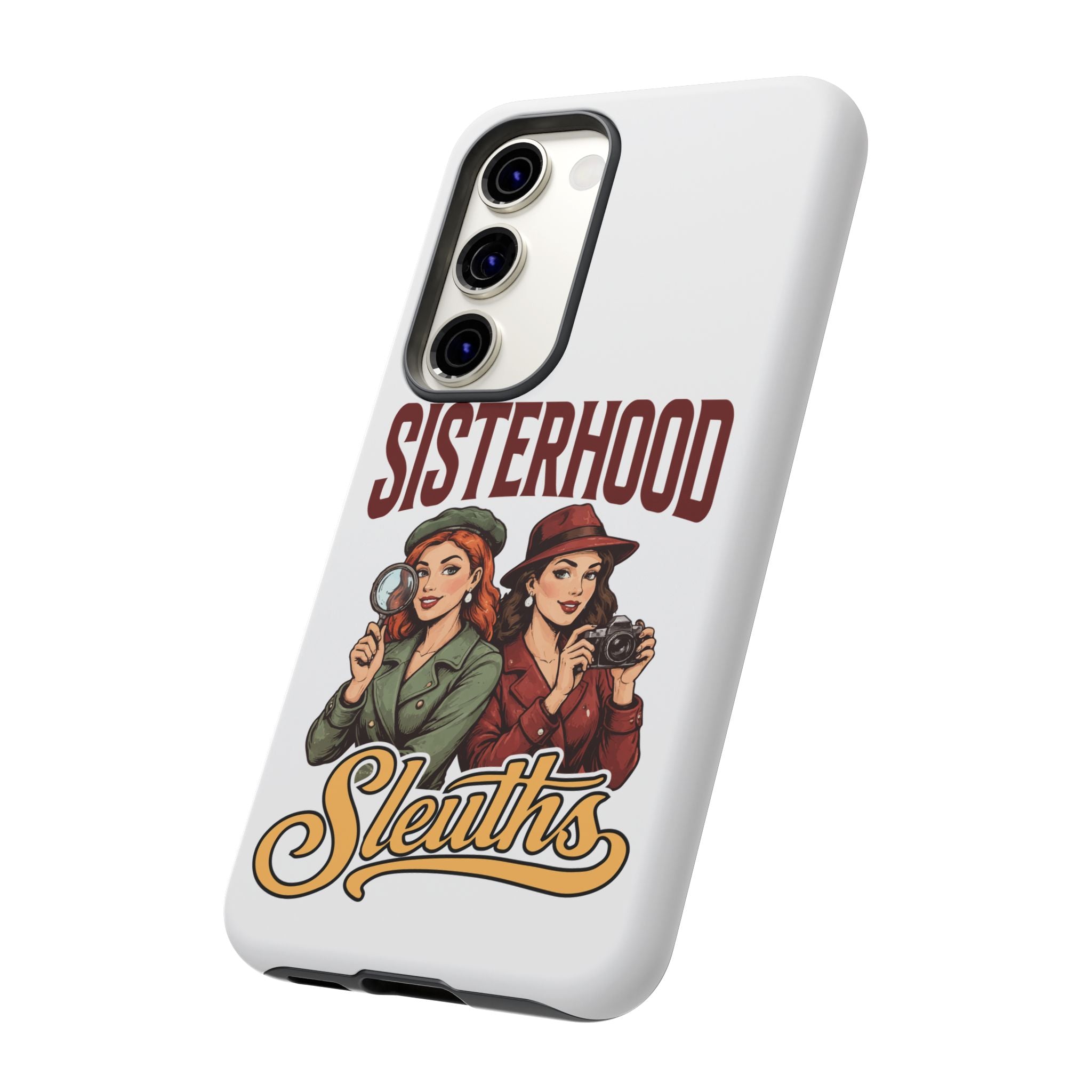 Sisterhood Sleuths Phone Case — Vintage Detective Duo Protective Cover