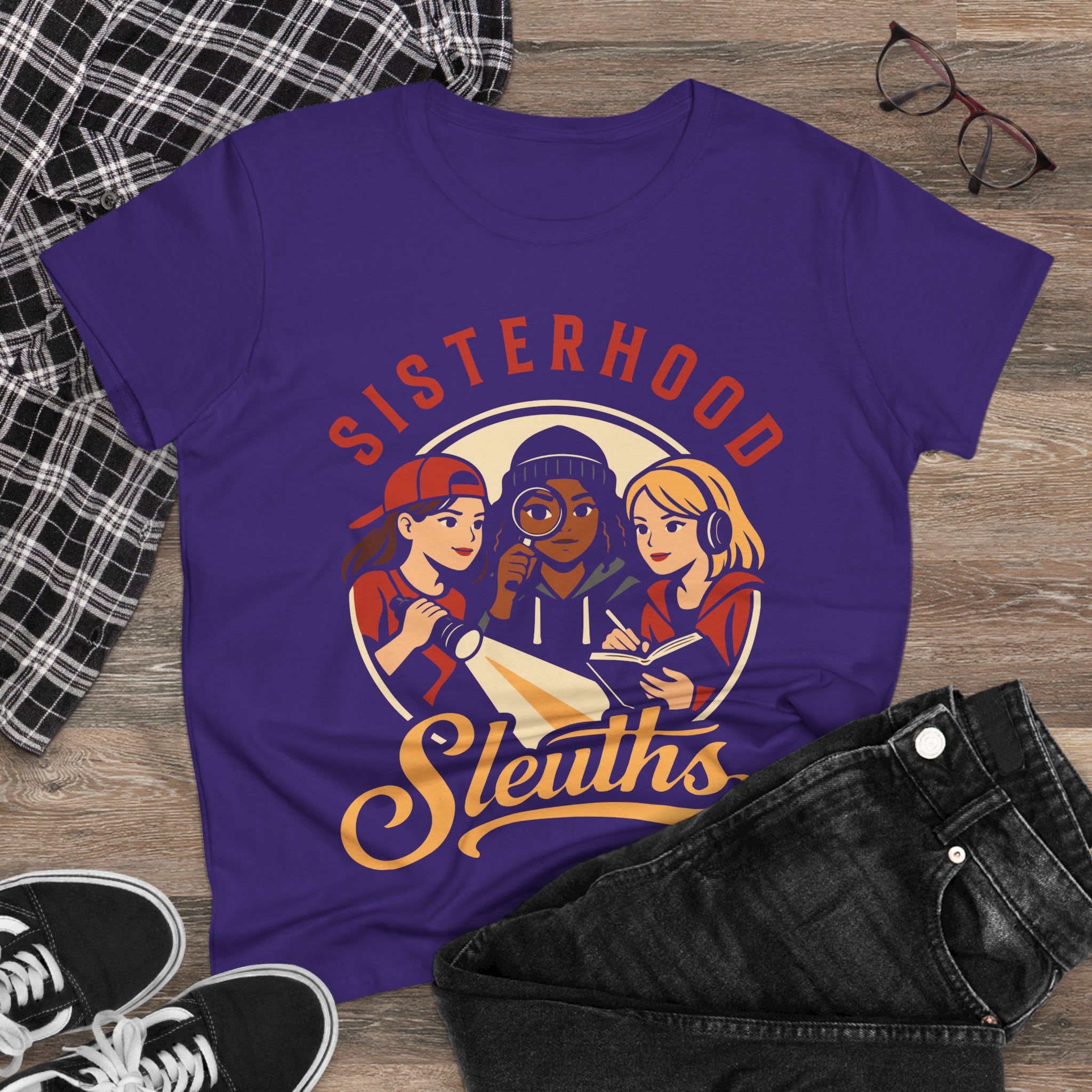 Sisterhood Sleuths Women's Tee — Mystery Book Club Graphic Shirt
