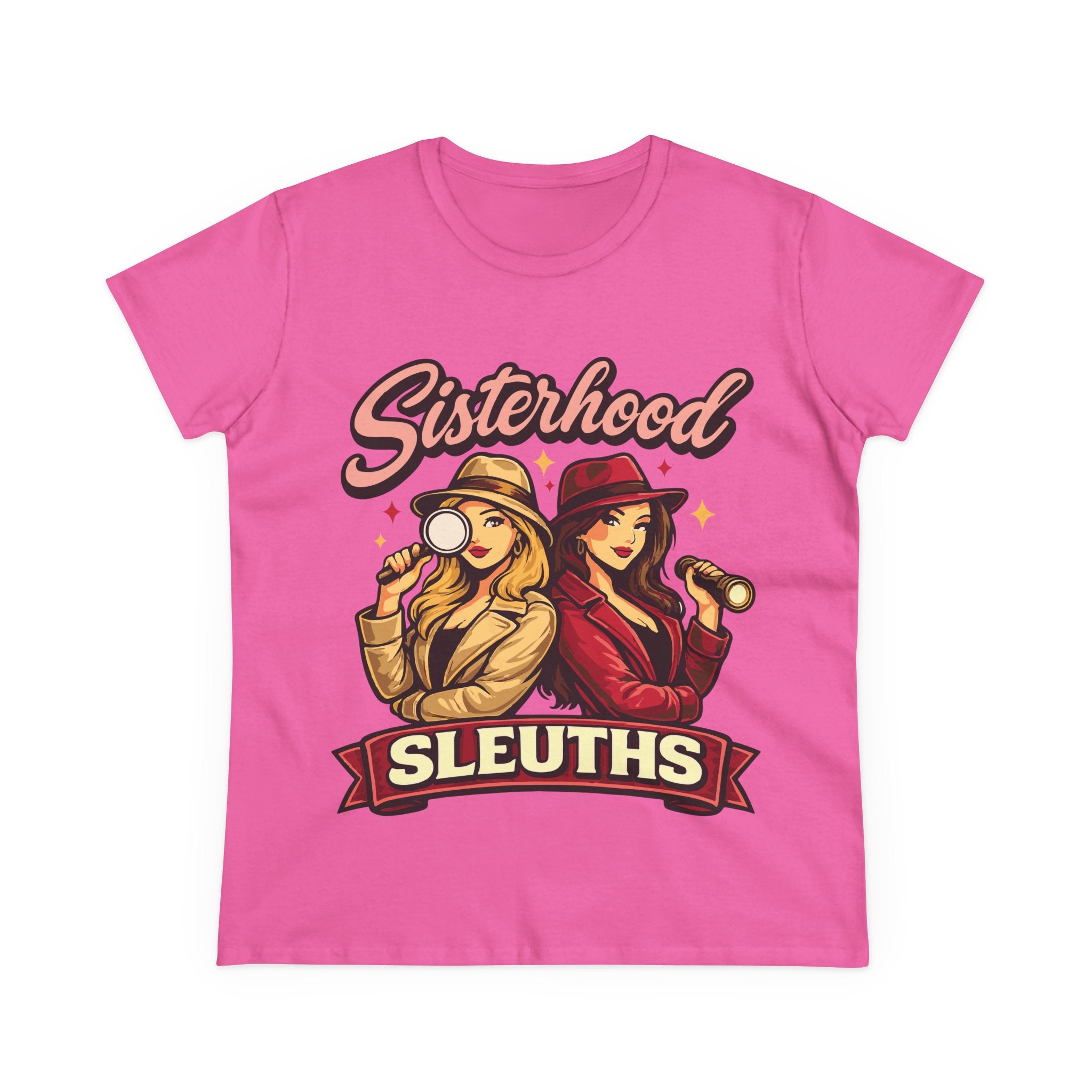 Sisterhood Sleuths Women's Tee — Retro Detective Graphic Shirt