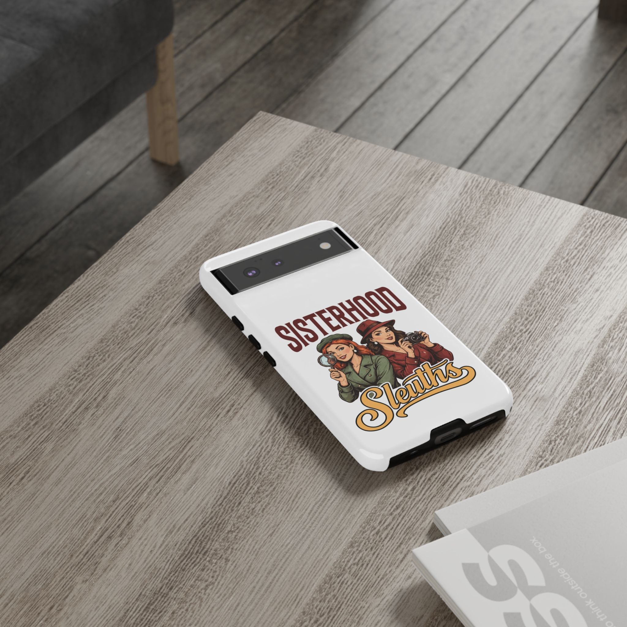 Sisterhood Sleuths Phone Case — Vintage Detective Duo Protective Cover