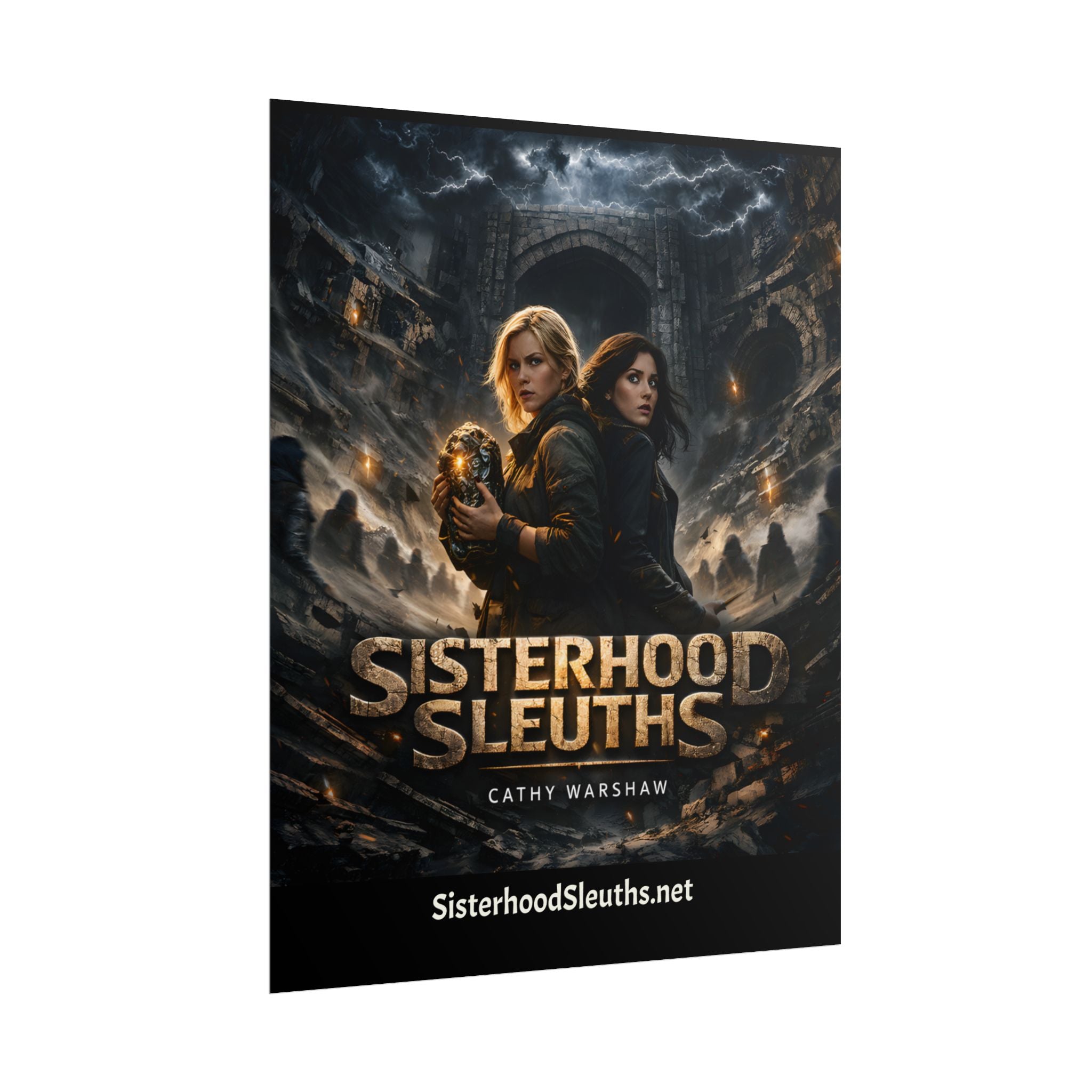 "Sisterhood Sleuths" Action Adventure Book Poster