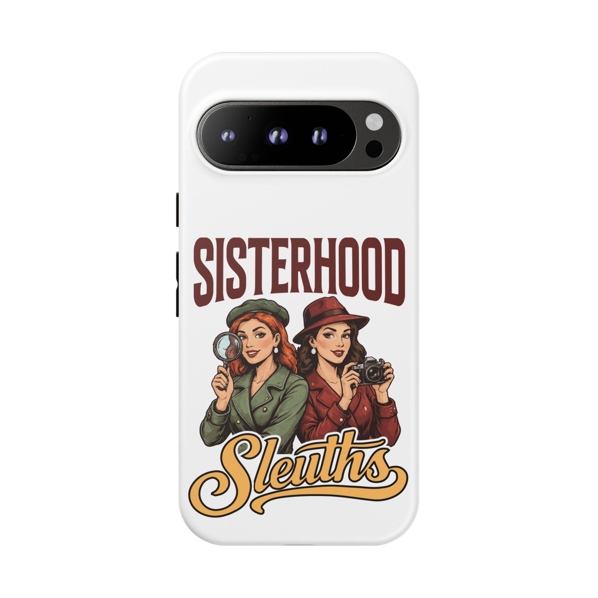 Sisterhood Sleuths Phone Case — Vintage Detective Duo Protective Cover