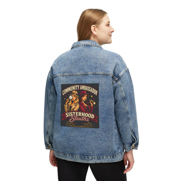 Women's Denim Jacket — "Sisterhood Sleuths" Community Ambassador Graphic Jacket