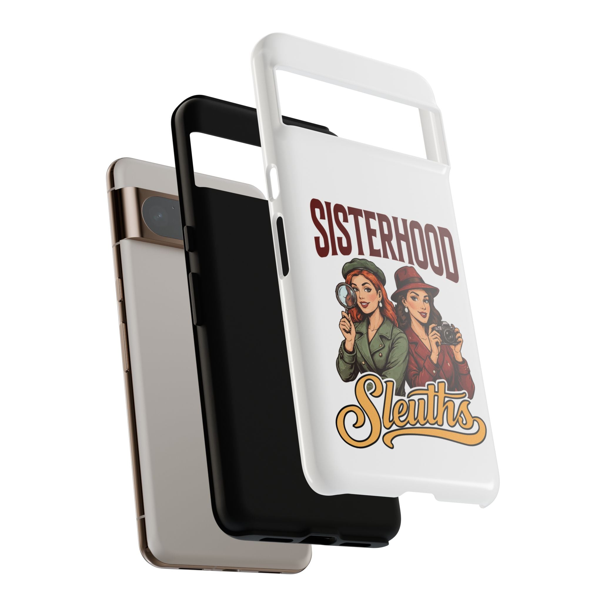 Sisterhood Sleuths Phone Case — Vintage Detective Duo Protective Cover